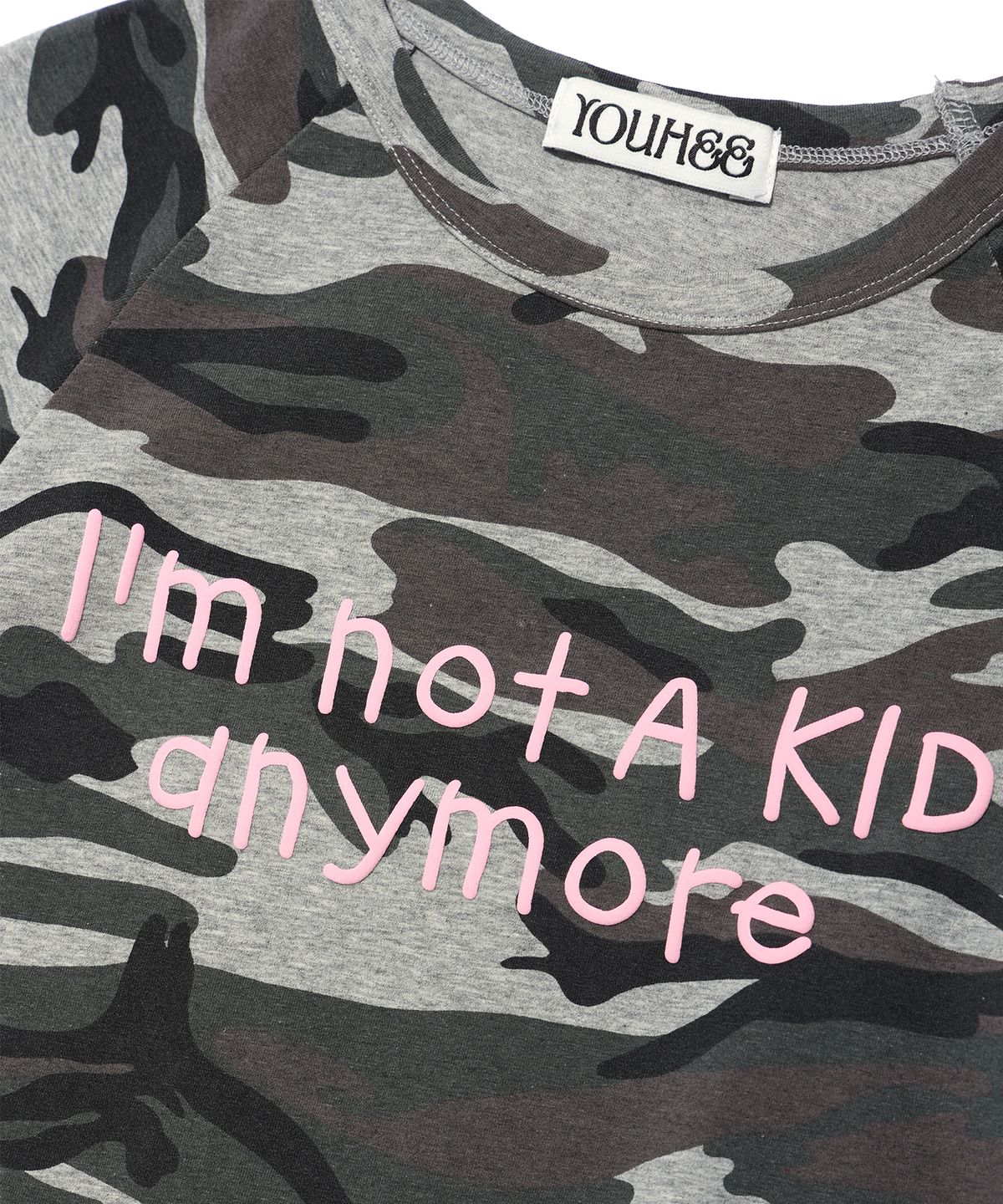 유희(YOUHEE) CAMO LETTERING T-SHIRTS GREY