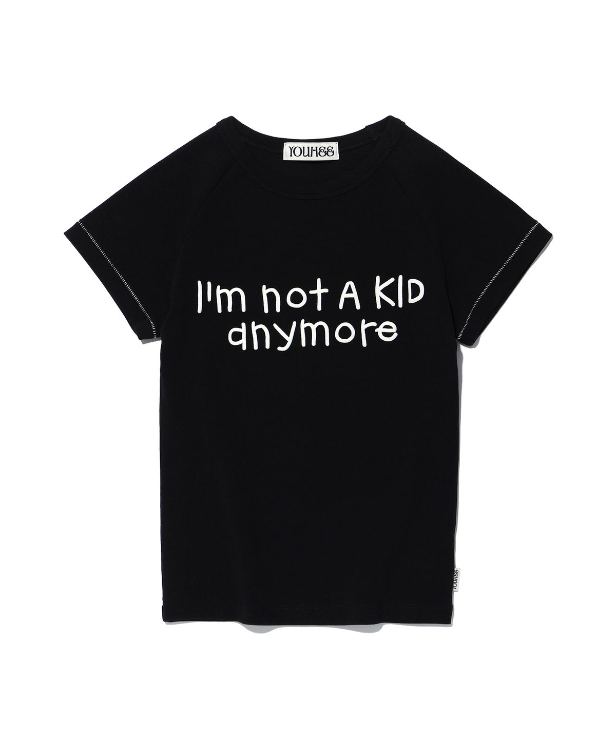 유희(YOUHEE) SOLID LETTERING T-SHIRTS BLACK