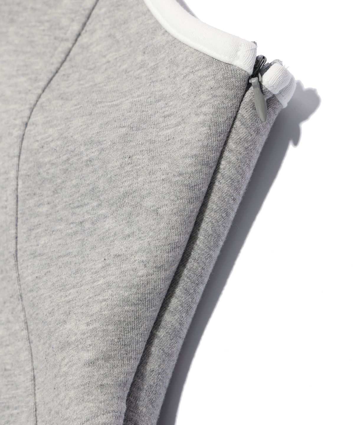 유희(YOUHEE) RINGER FLARE MINI DRESS MELANGE GREY