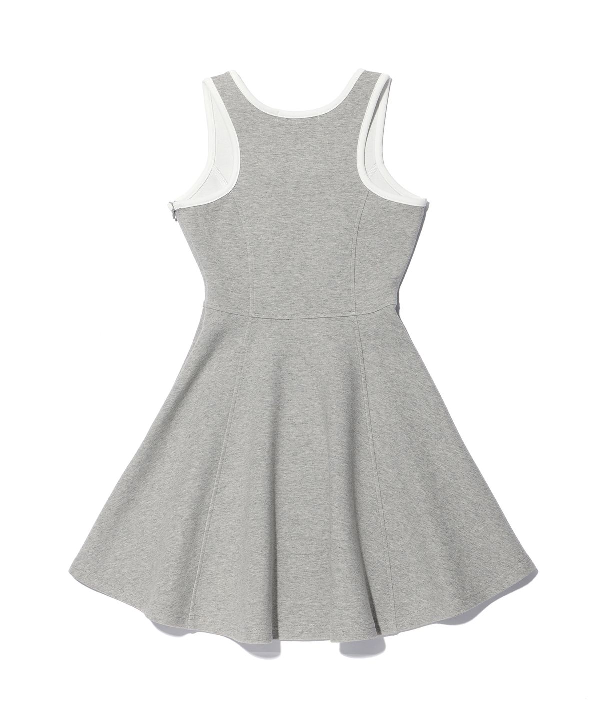 유희(YOUHEE) RINGER FLARE MINI DRESS MELANGE GREY