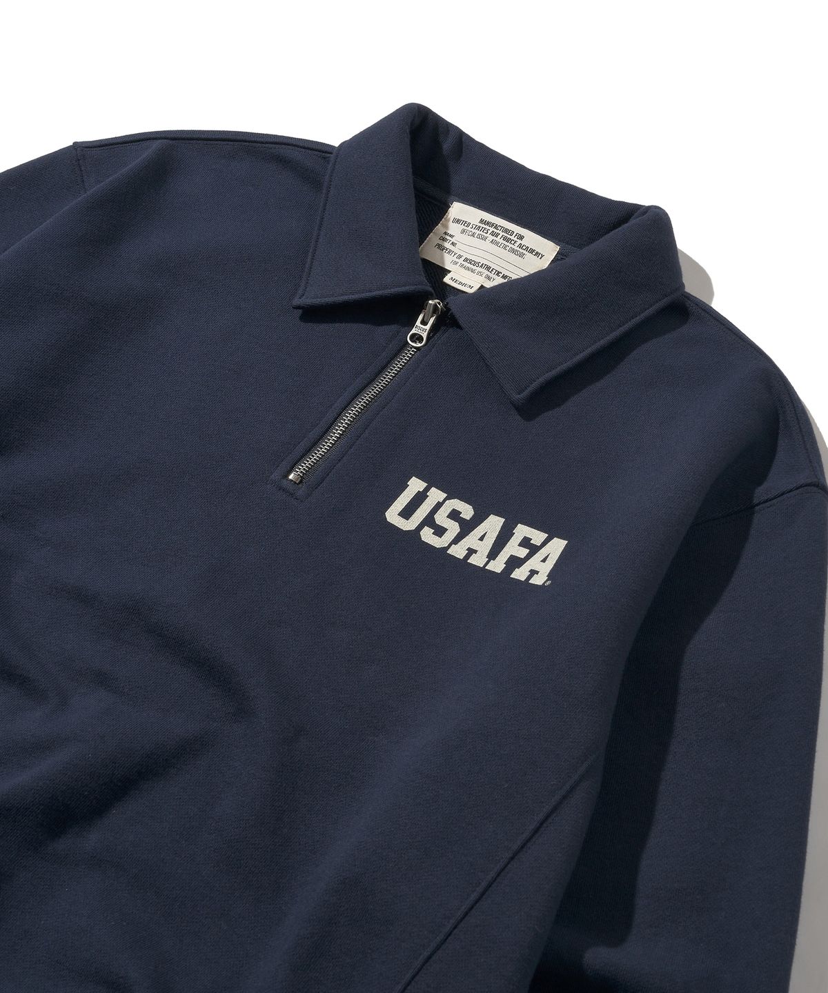 디스커스 애슬레틱(DISCUS ATHLETIC) USAFA  헤비웨이트 하프 집업 스웨트 셔츠 네이비