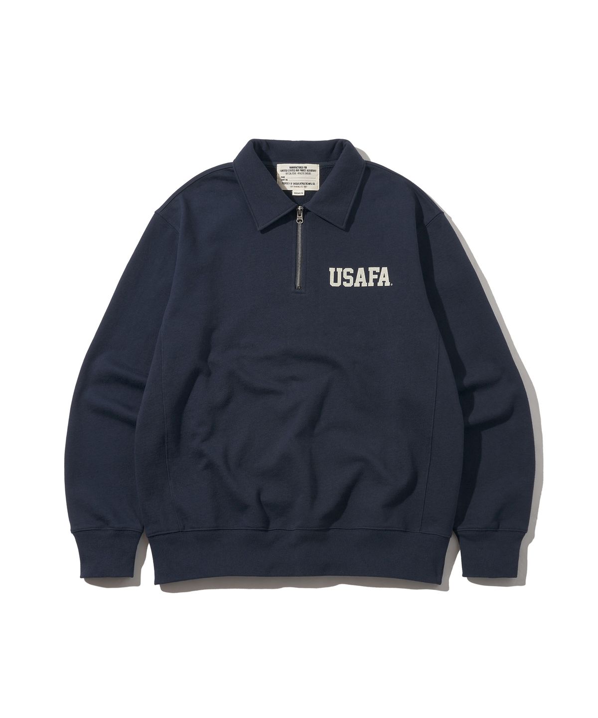 디스커스 애슬레틱(DISCUS ATHLETIC) USAFA  헤비웨이트 하프 집업 스웨트 셔츠 네이비