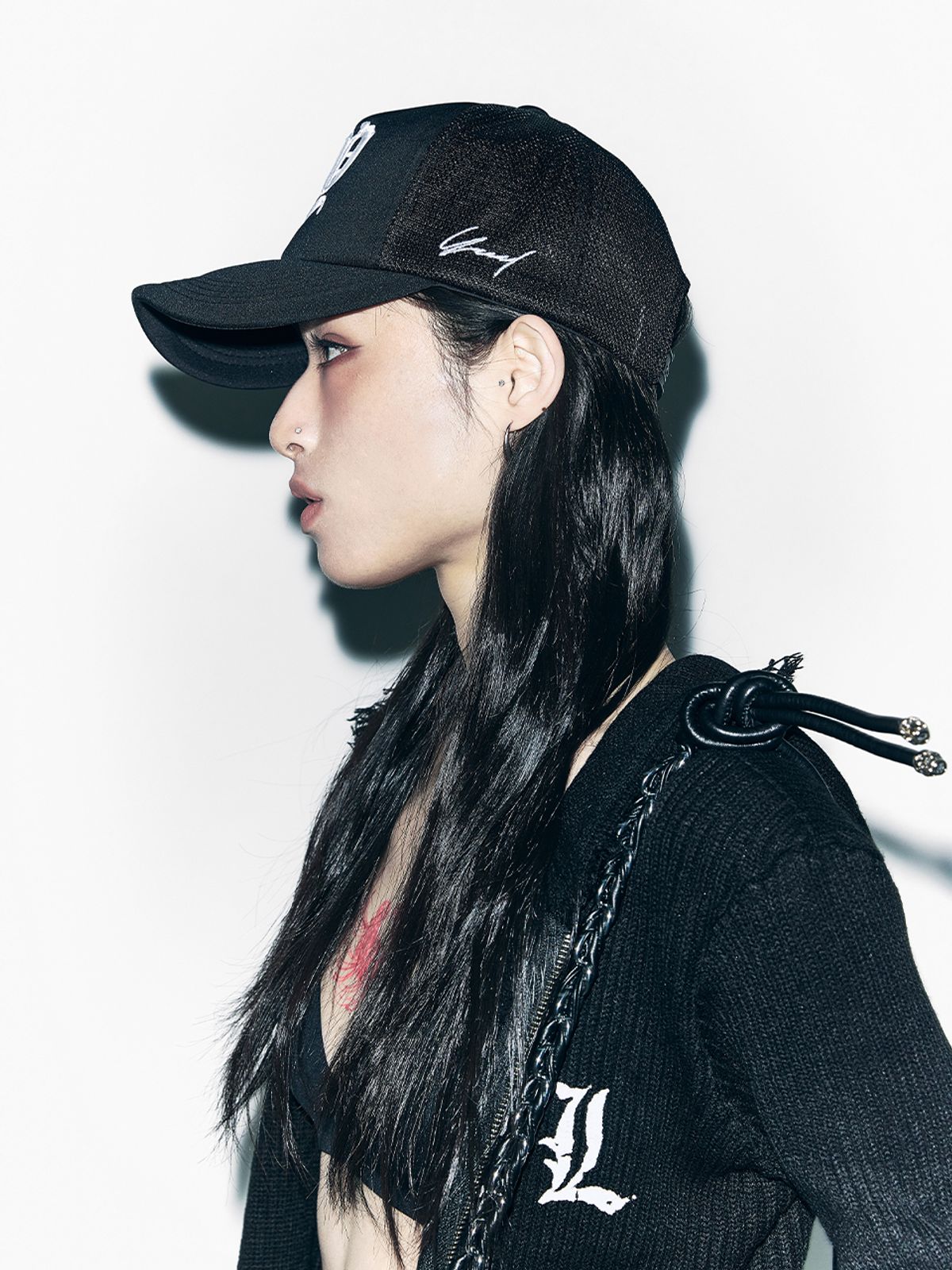 와이이이엘(YEEL) LOGO TRUCKER HAT BLACK