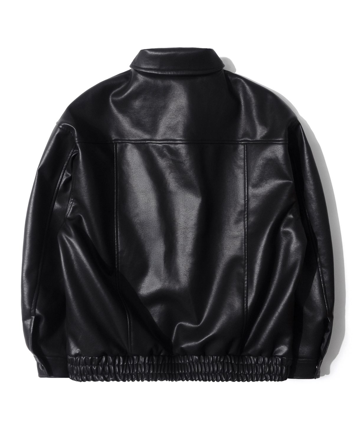 큐티에잇 가먼츠(QT8 GARMENTS) RG Synthetic Leather Pocket Jacket (Black)