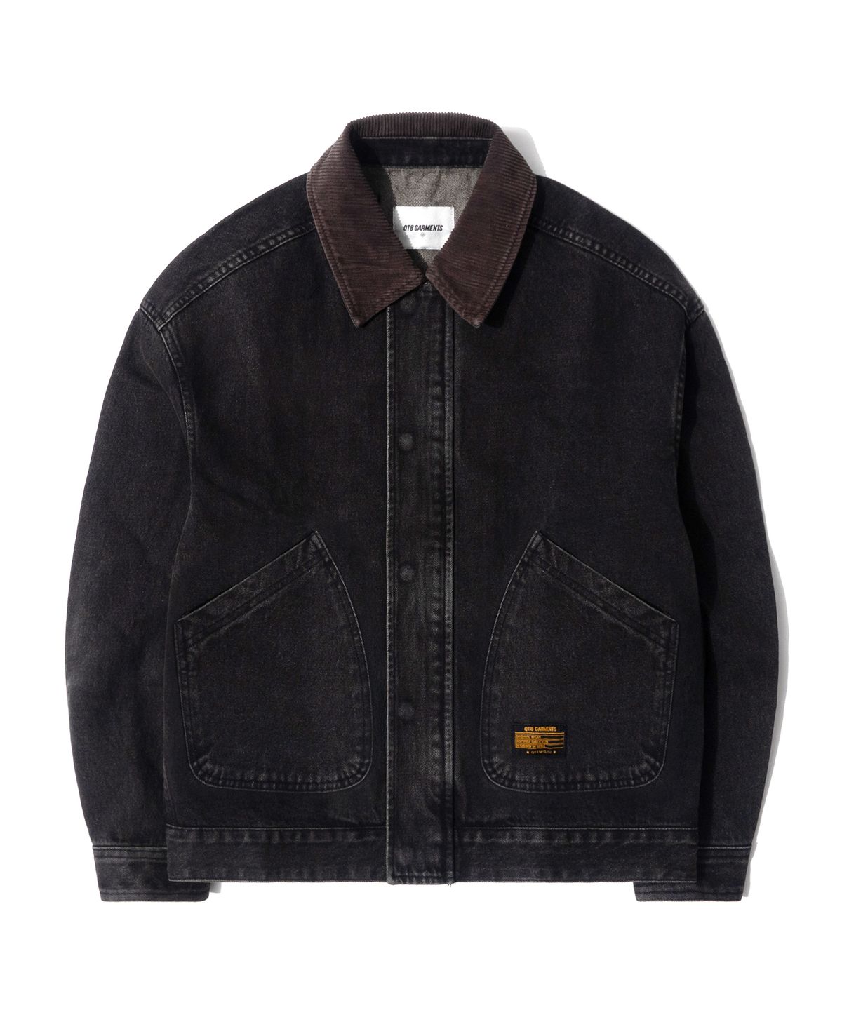 큐티에잇 가먼츠(QT8 GARMENTS) RG Denim Placket Trucker Jacket (Black)