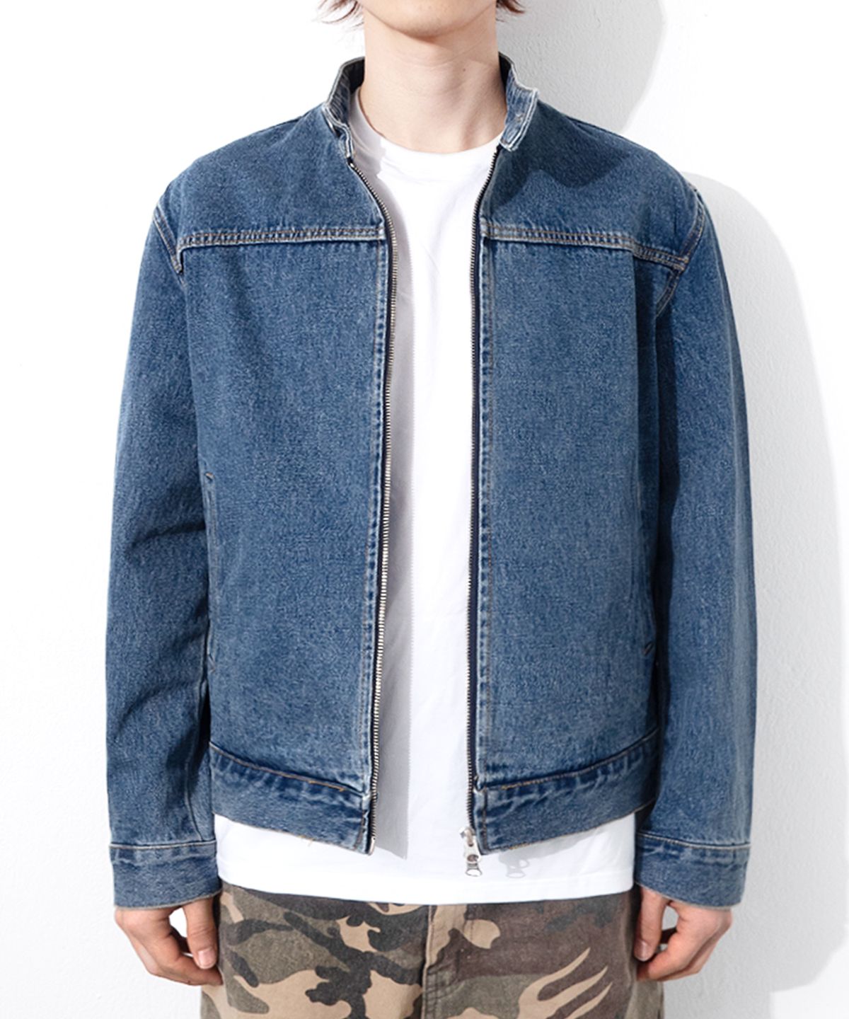 큐티에잇 가먼츠(QT8 GARMENTS) RG Denim Moto Jacket (Blue)