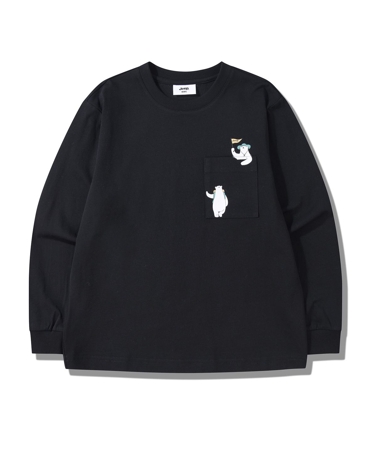 지프키즈(JEEPKIDS) 리틀베어 포켓 긴팔티(KQ5TSU051BK)