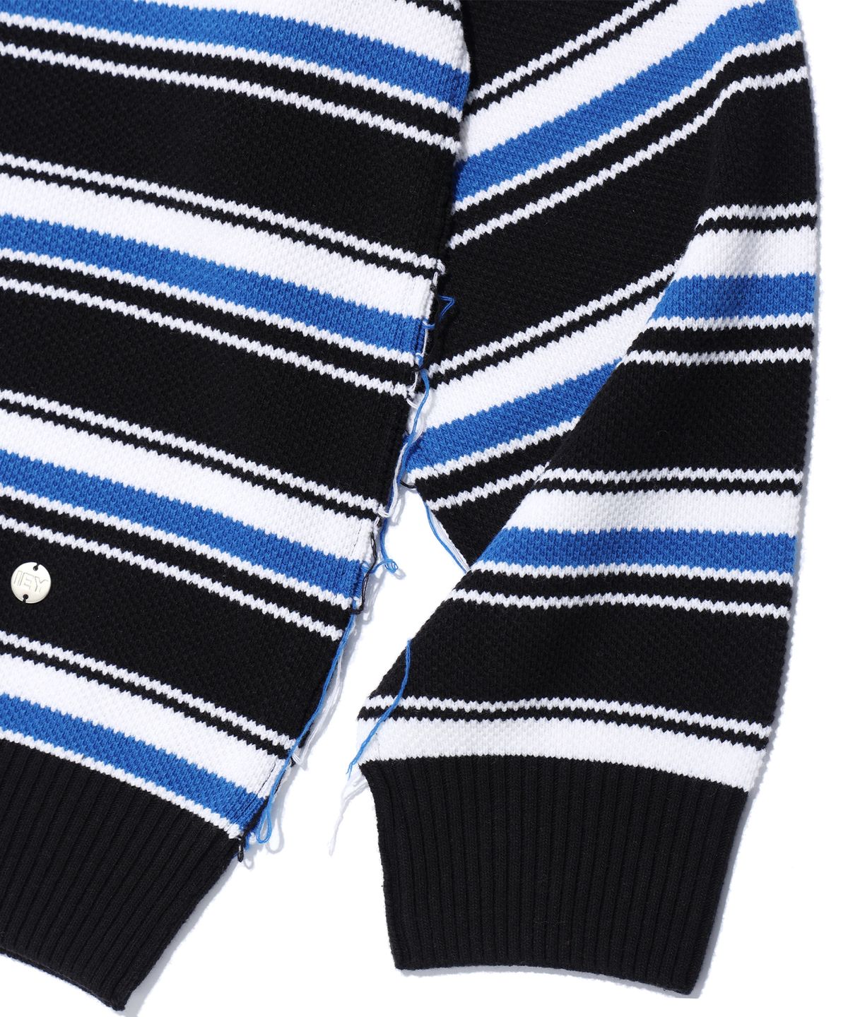 이에이(IEY) MULTI STRIPE KNIT Blue