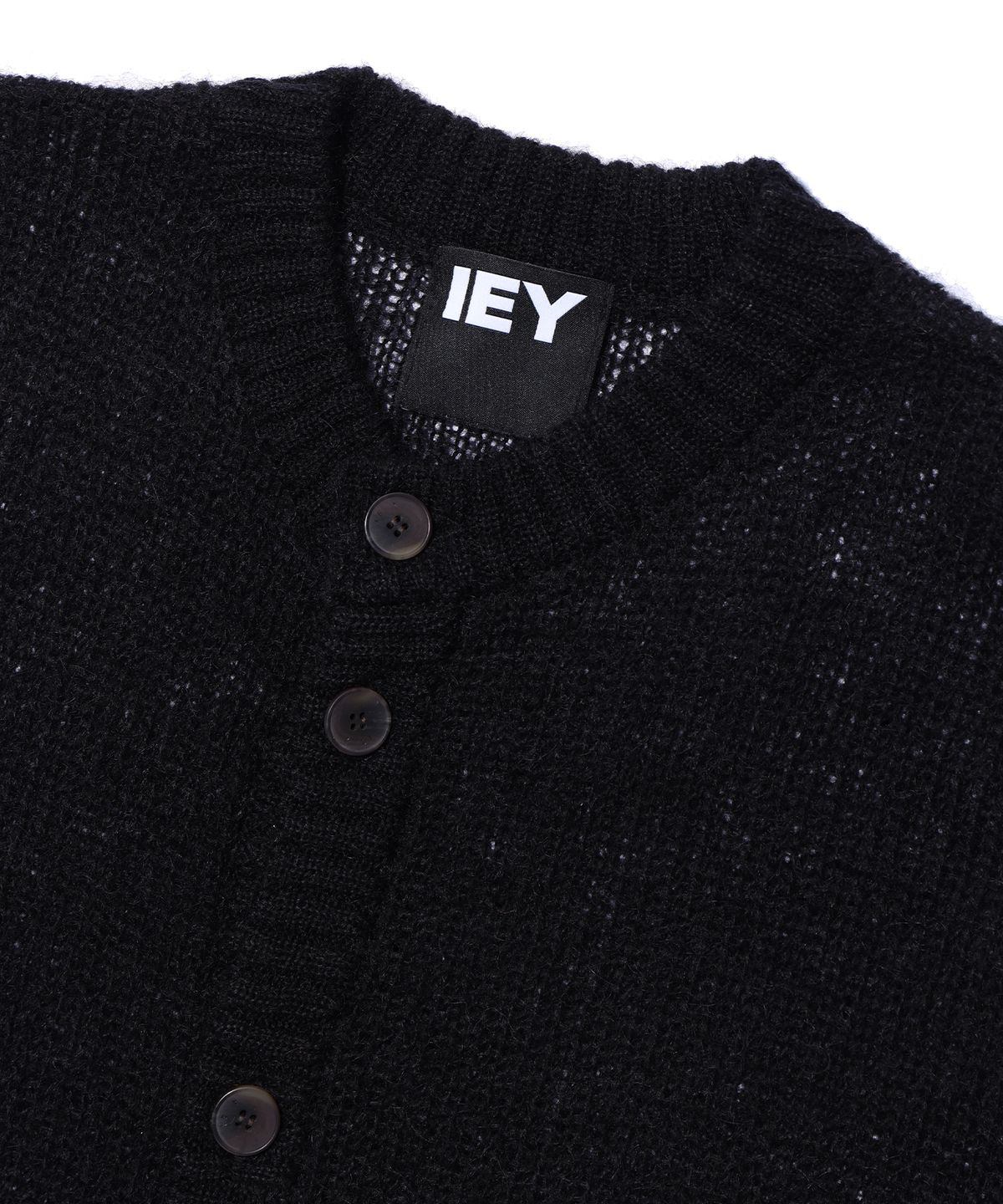 이에이(IEY) WEB DOUBLE-RIB CARDIGAN Black