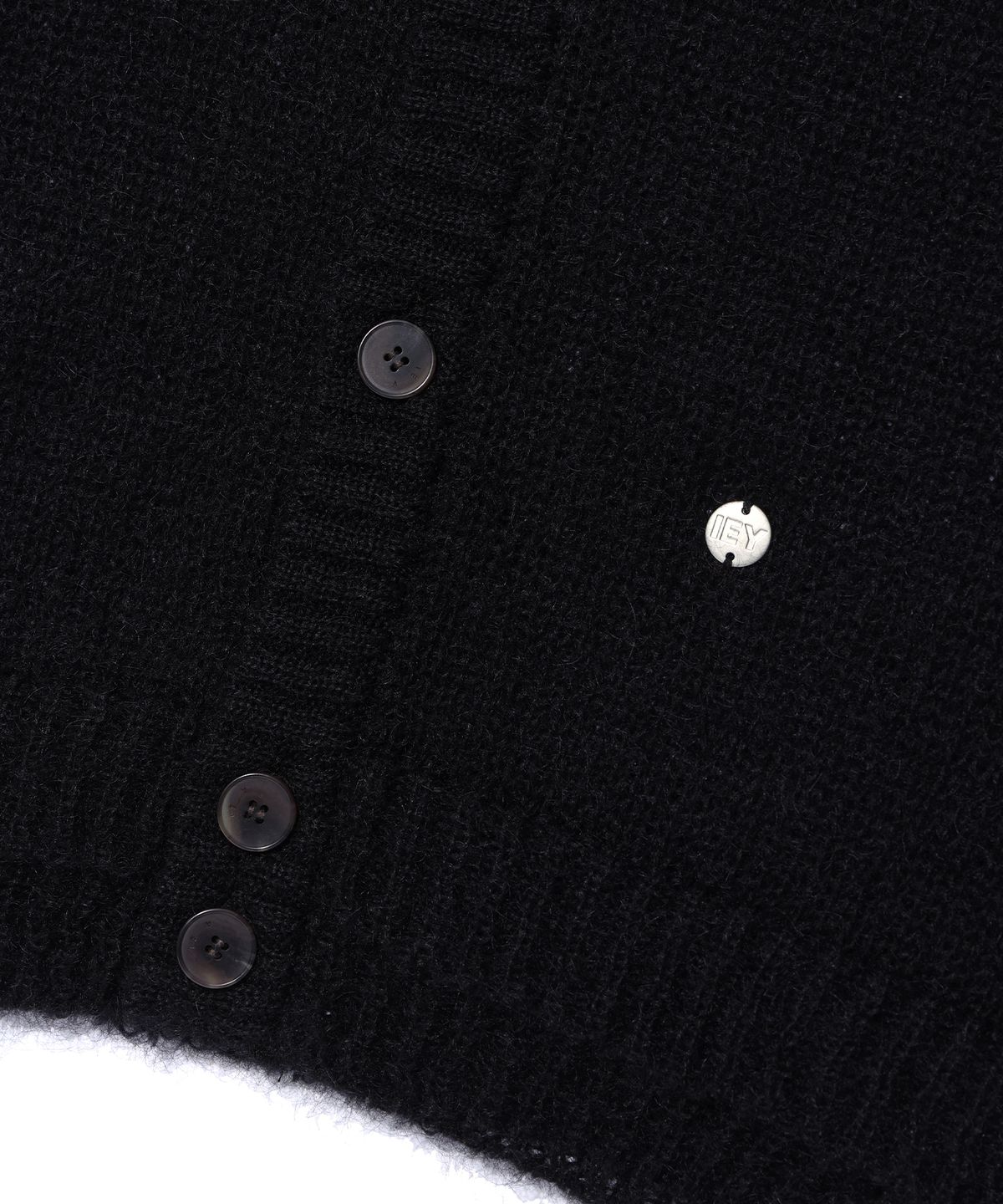이에이(IEY) WEB DOUBLE-RIB CARDIGAN Black