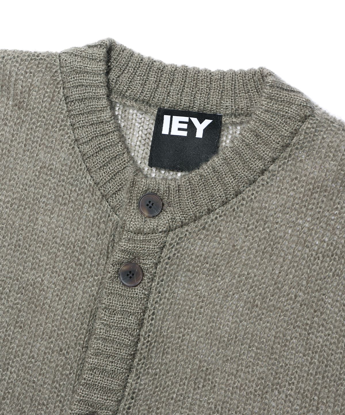 이에이(IEY) WEB DOUBLE-RIB CARDIGAN Khaki