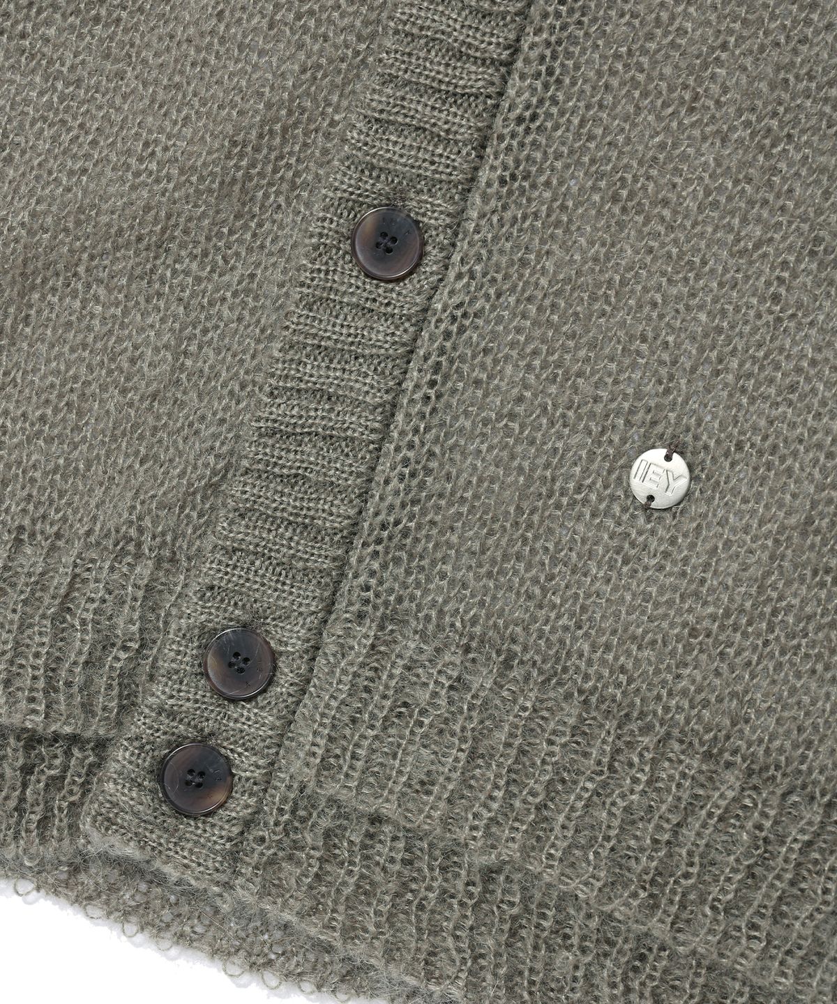 이에이(IEY) WEB DOUBLE-RIB CARDIGAN Khaki