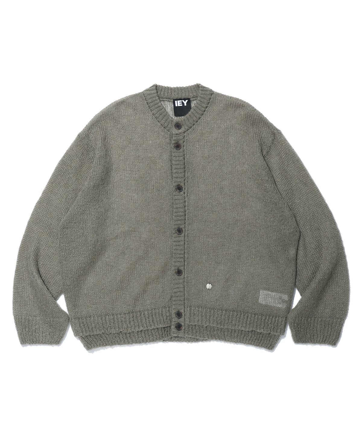 이에이(IEY) WEB DOUBLE-RIB CARDIGAN Khaki