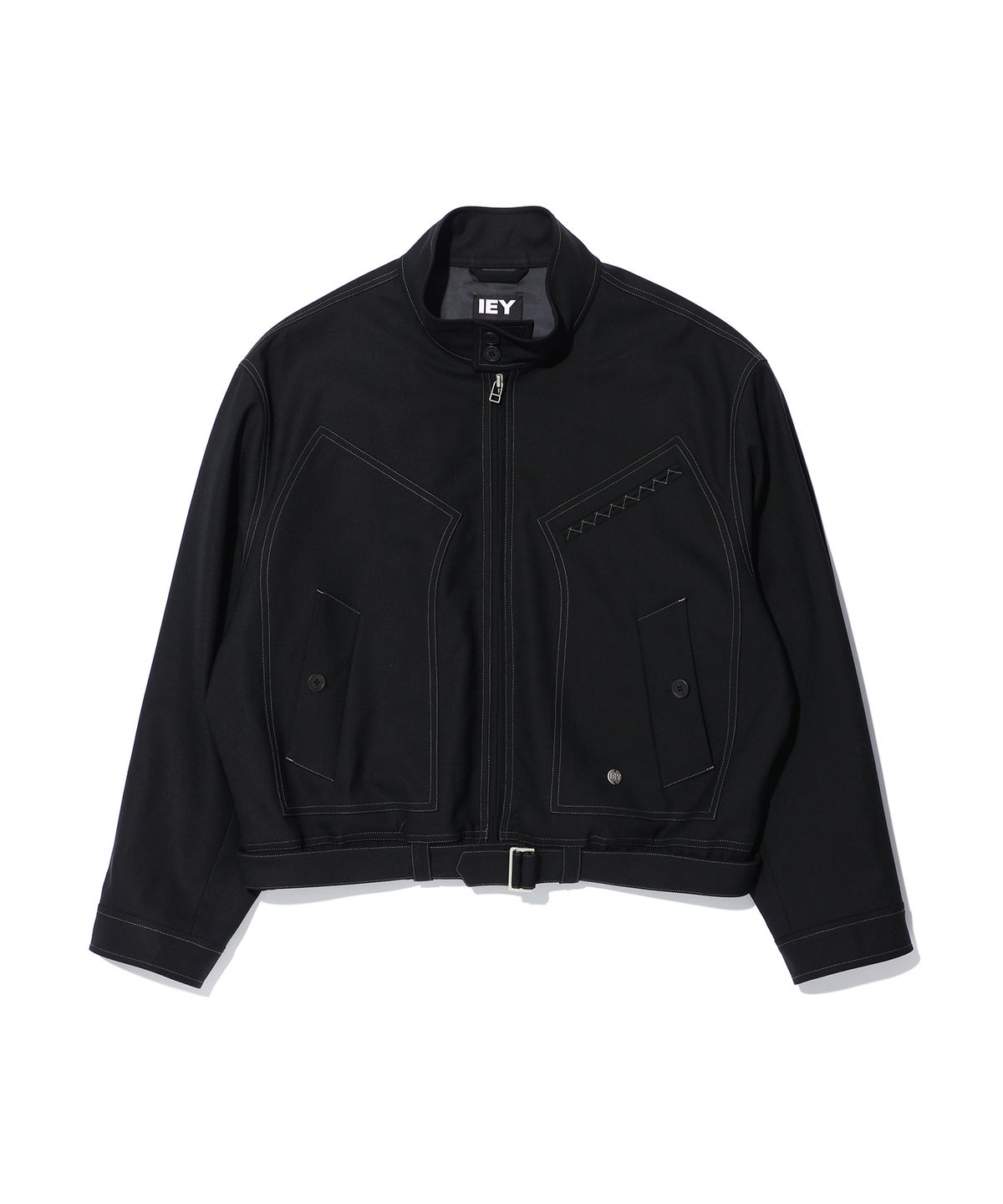 이에이(IEY) HARRIS BELTED JACKET Black