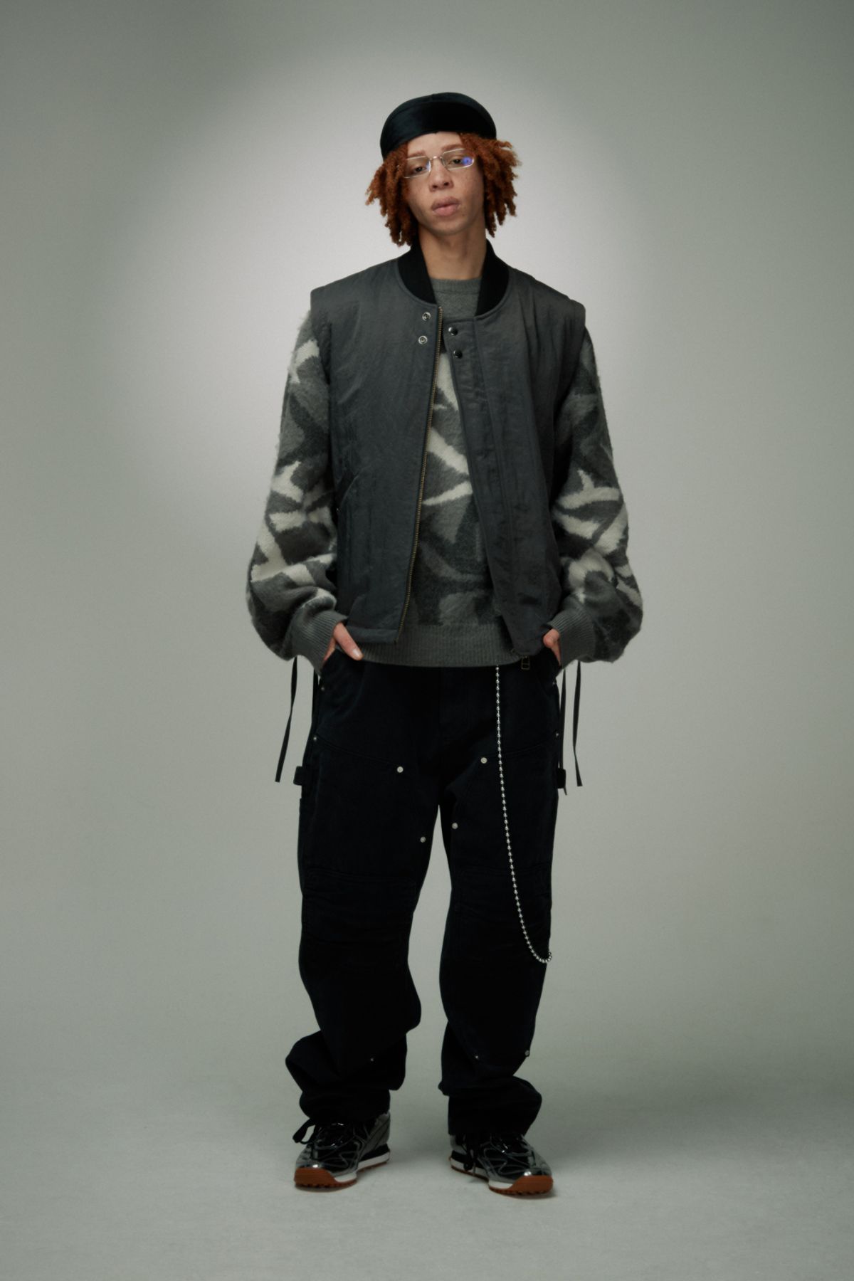 홀리선(HORLISUN) Cooper Crease Nylon Vest Chacoal