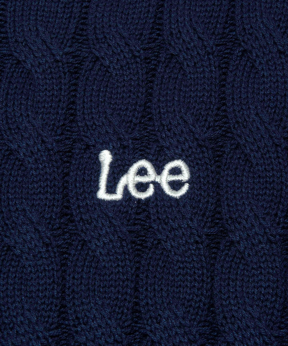 리(LEE) 우먼 라운드넥 케이블 가디건 네이비