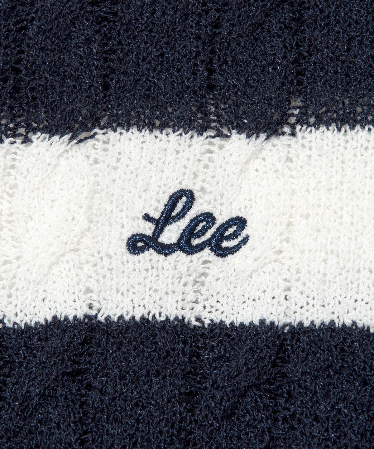 리(LEE) 우먼 스트라이프 케이블 니트 네이비