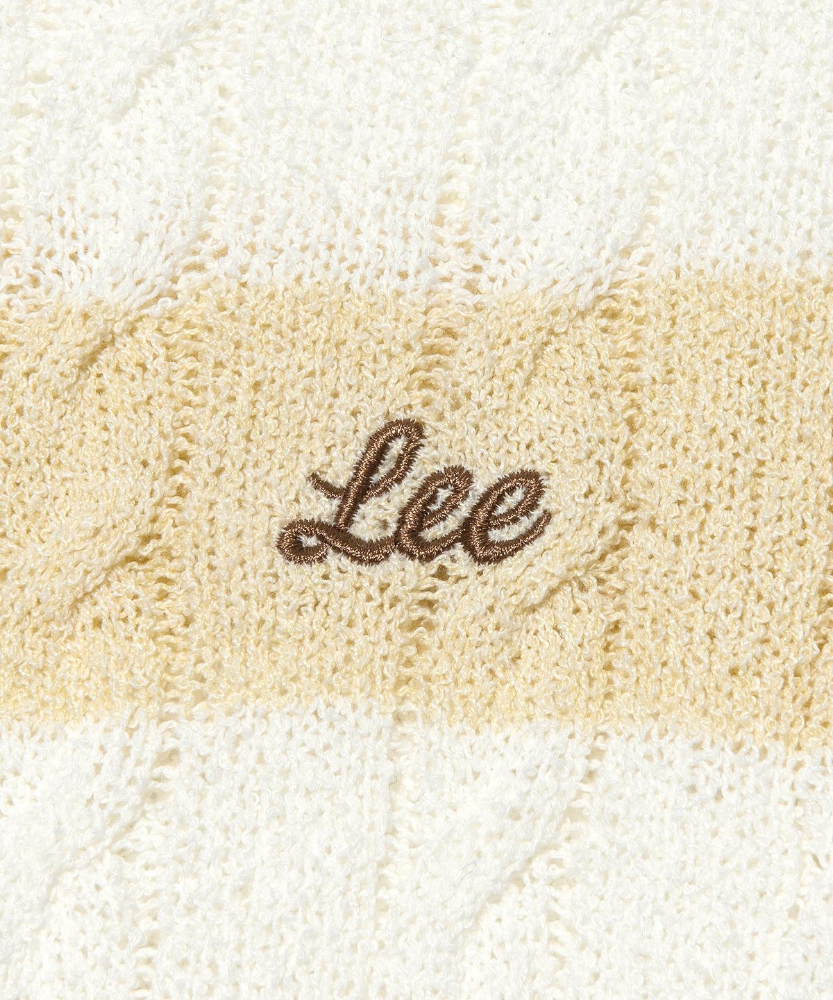 리(LEE) 우먼 스트라이프 케이블 니트 버터