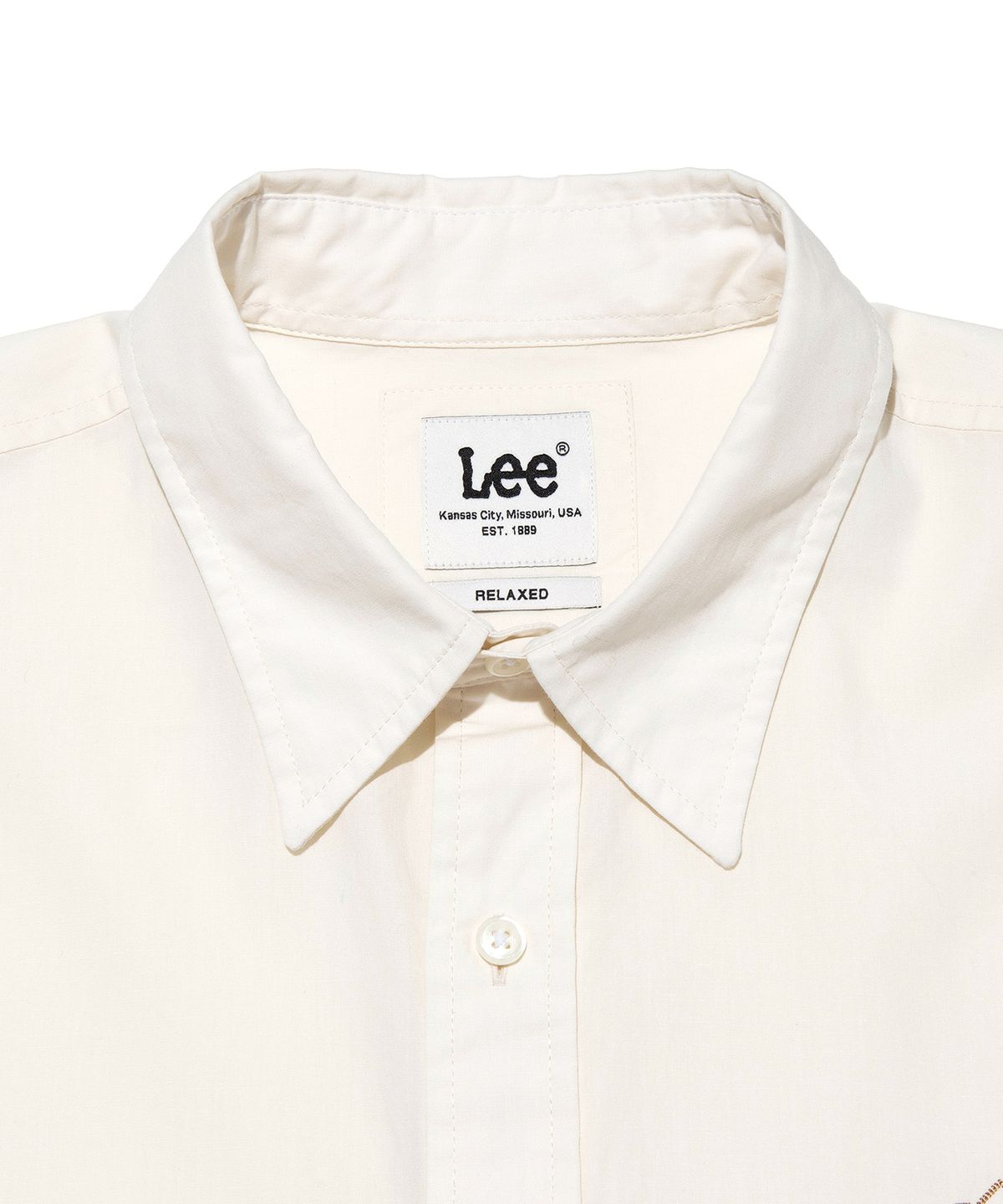 리(LEE) 하우스 로고 린넨 셔츠 아이보리