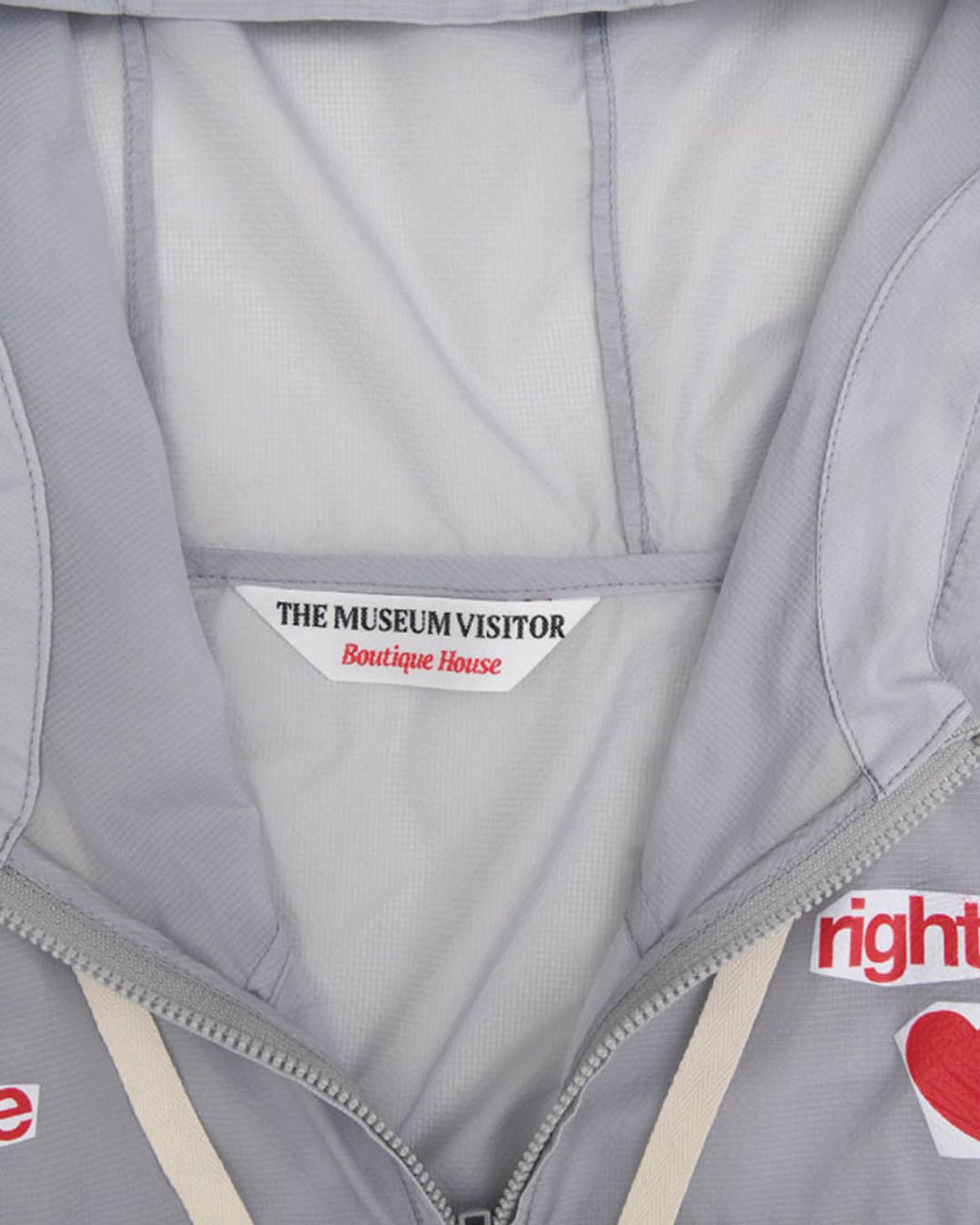 더뮤지엄비지터(THEMUSEUMVISITOR) LOVE SEE-THROUGH WINDBREAKER (LIGHT GREY)