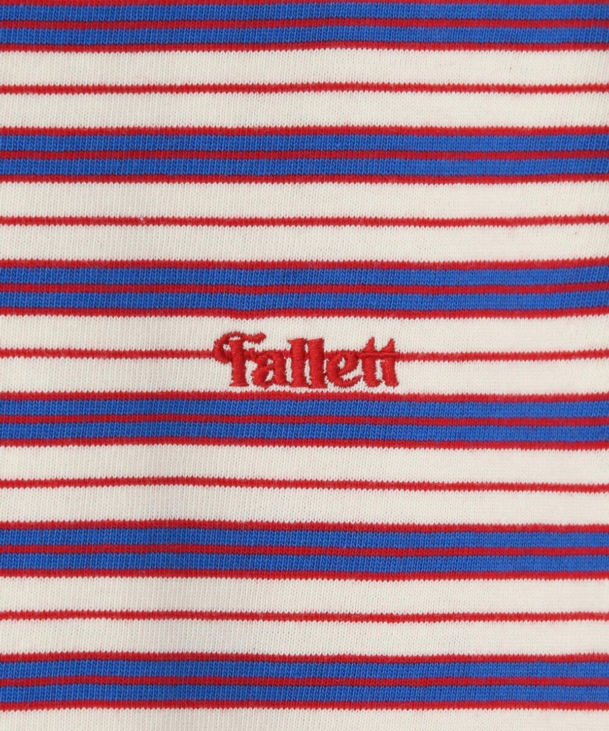 팔렛(FALLETT) 스트라이프 슬림핏 반팔티 아이보리