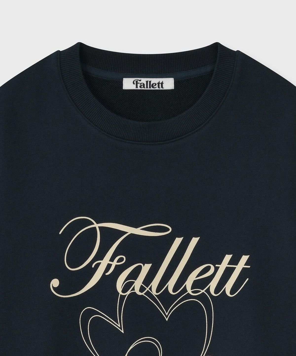 팔렛(FALLETT) 플라워 드로잉 맨투맨 네이비