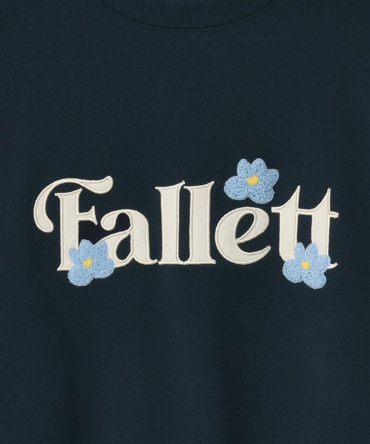 팔렛(FALLETT) 미니 부클 플라워 맨투맨 네이비