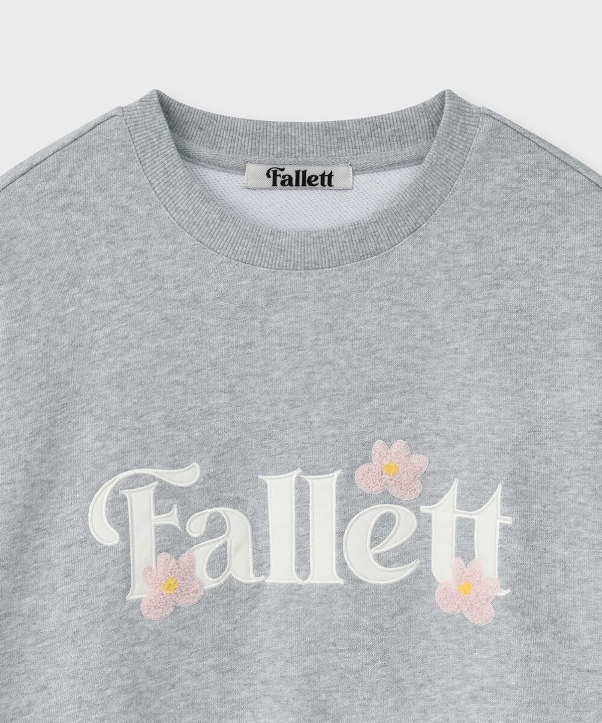 팔렛(FALLETT) 미니 부클 플라워 맨투맨 그레이