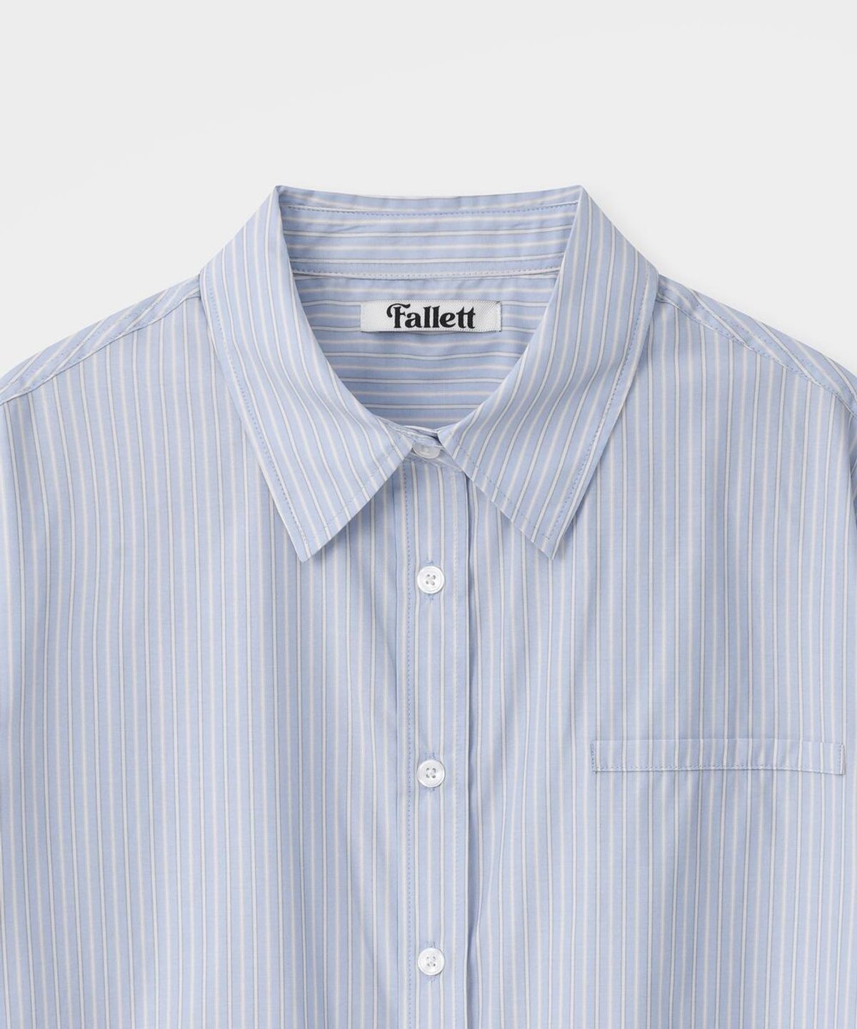 팔렛(FALLETT) 레이스 스트라이프 셔츠 스카이 블루
