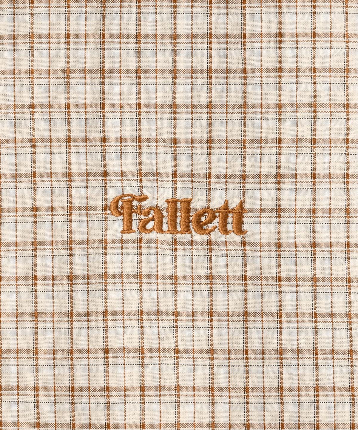 팔렛(FALLETT) 스몰 스토리 로고 체크 셔츠 브라운