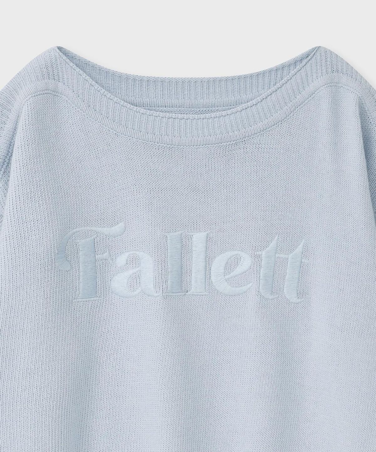 팔렛(FALLETT) 스토리 로고 자수 니트 스카이 블루