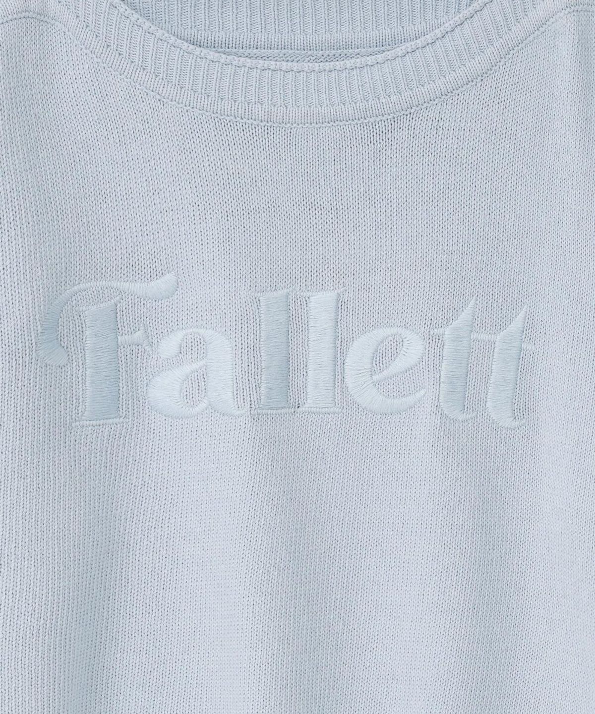 팔렛(FALLETT) 스토리 로고 자수 니트 스카이 블루