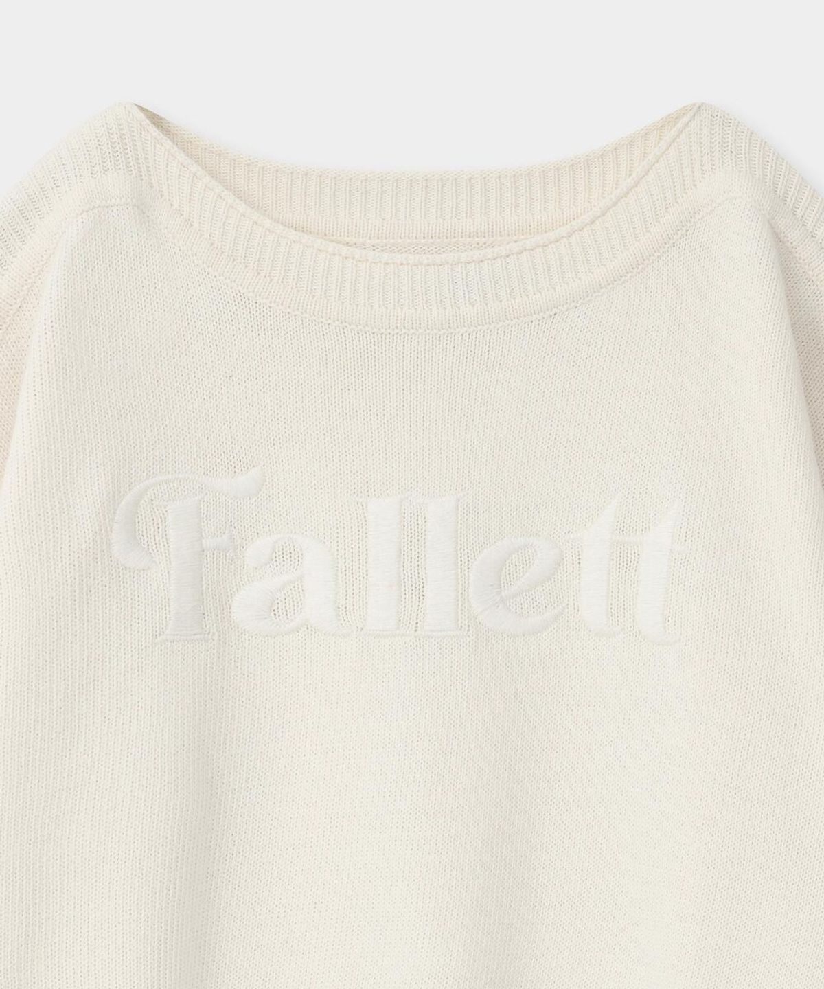 팔렛(FALLETT) 스토리 로고 자수 니트 크림