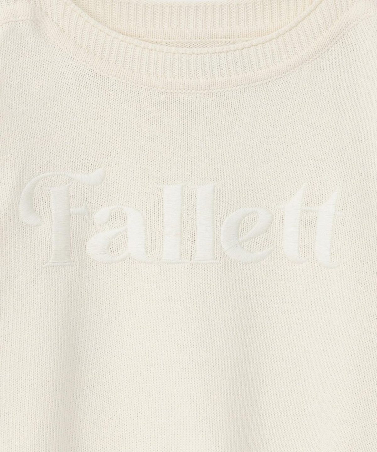 팔렛(FALLETT) 스토리 로고 자수 니트 크림