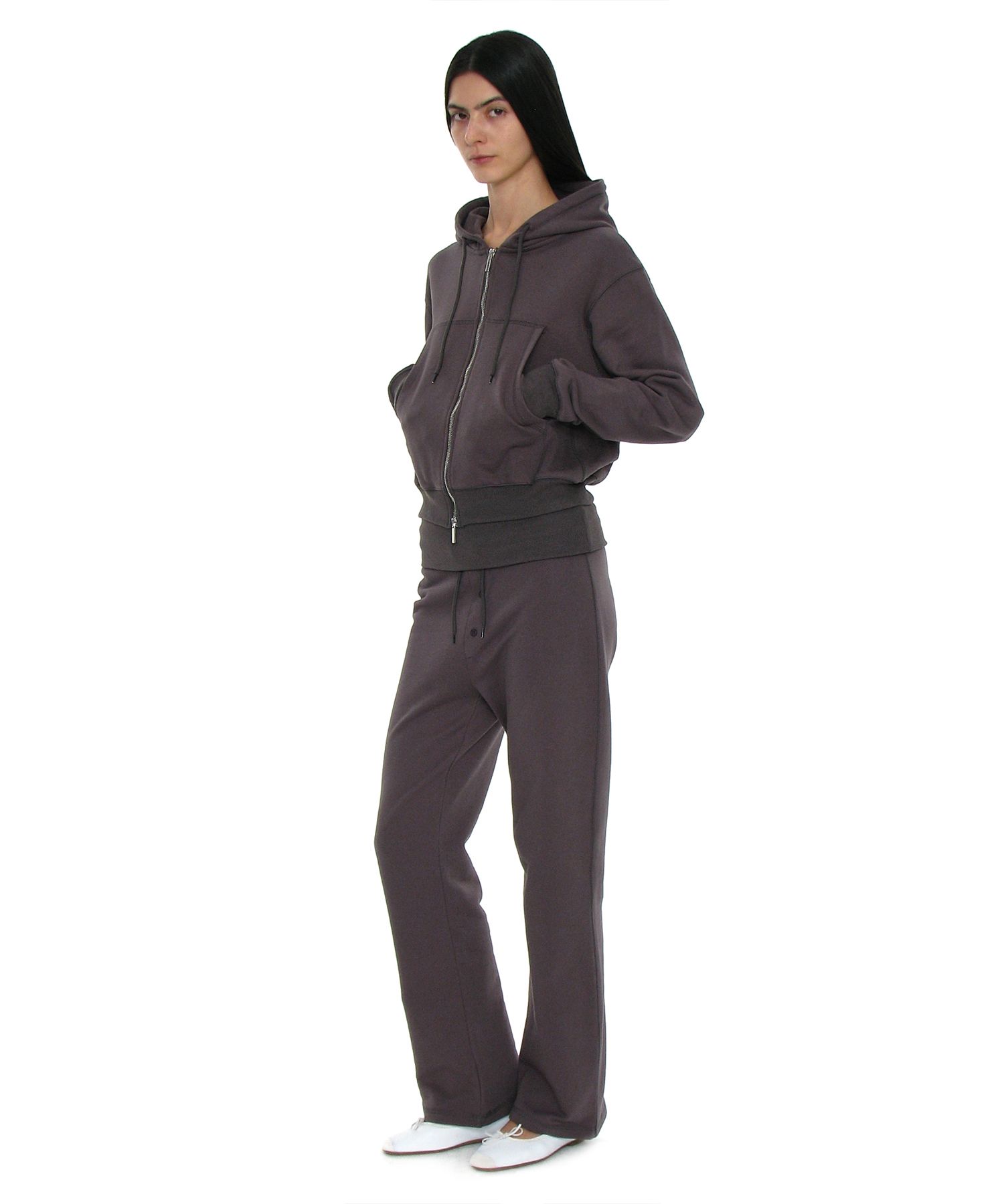 【まとめ買い】 PWC WOMEN PARTIMENTO | MUSINSA Cotton Zip-Up_Charcoal Hoodie トップス
