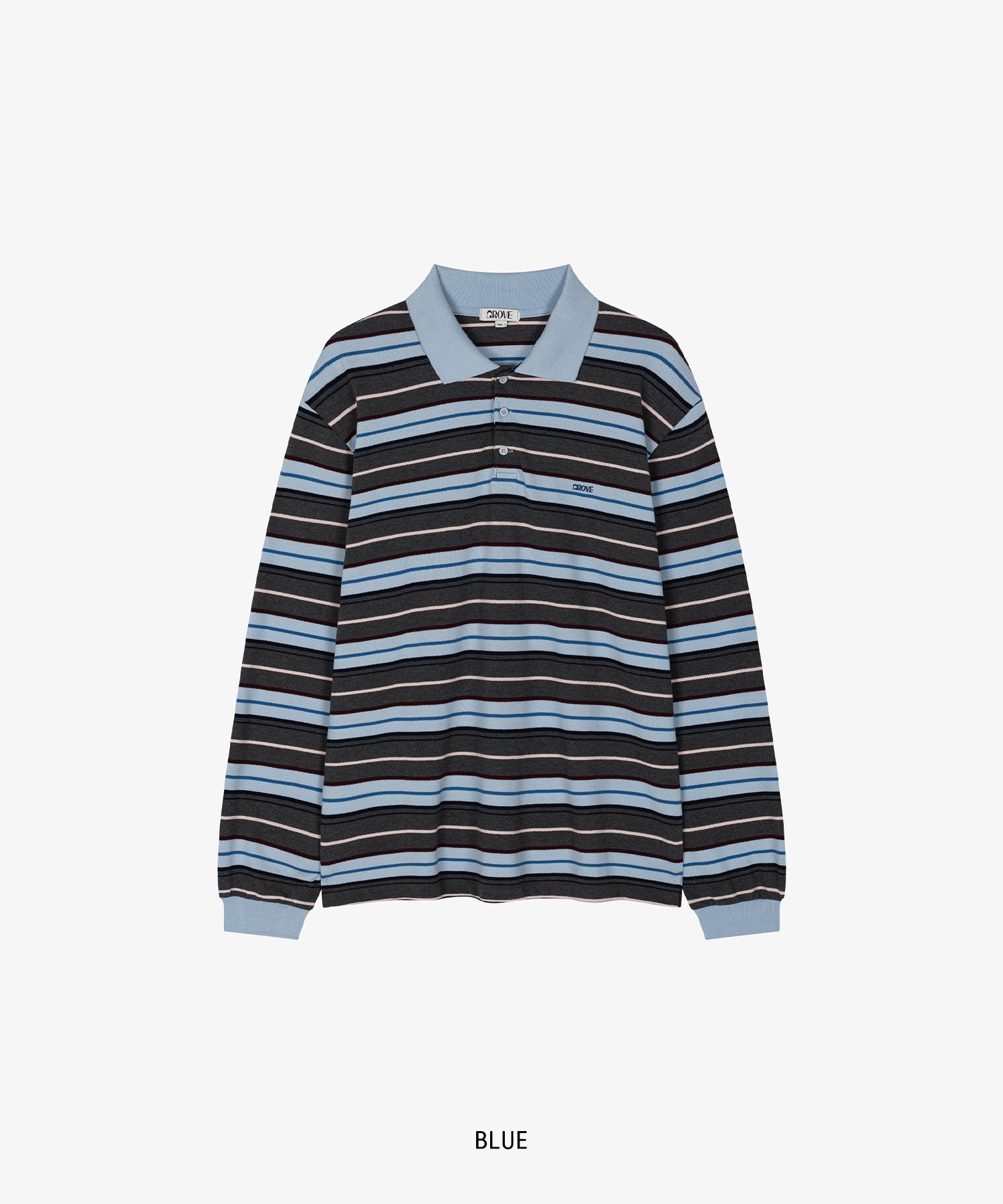 MUSINSA公式 | GROVE CARELL STRIPE LS PIQUE SHIRT (MAN-3COLORS)