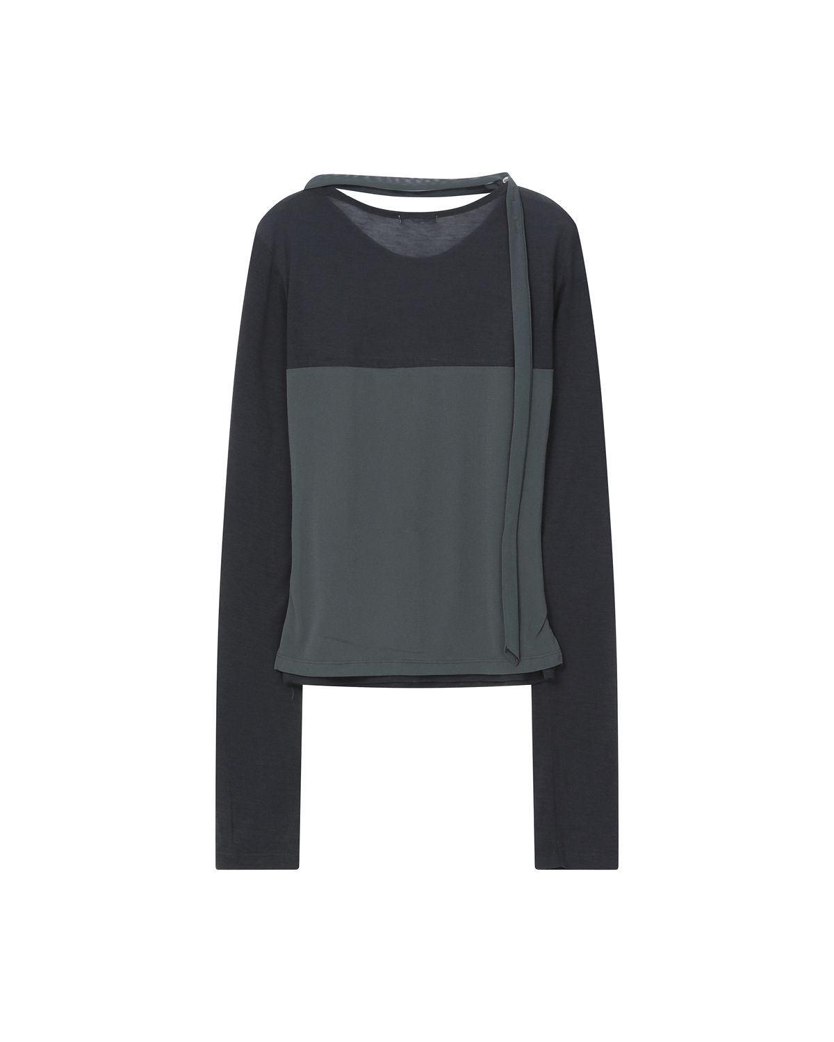 ◆MISEKI SEOUL◆ Sheer layered scarf long sleeves CHARCOAL M MUSINSA | MISEKI SEOUL Sheer layered scarf long sleeves CHARCOAL
