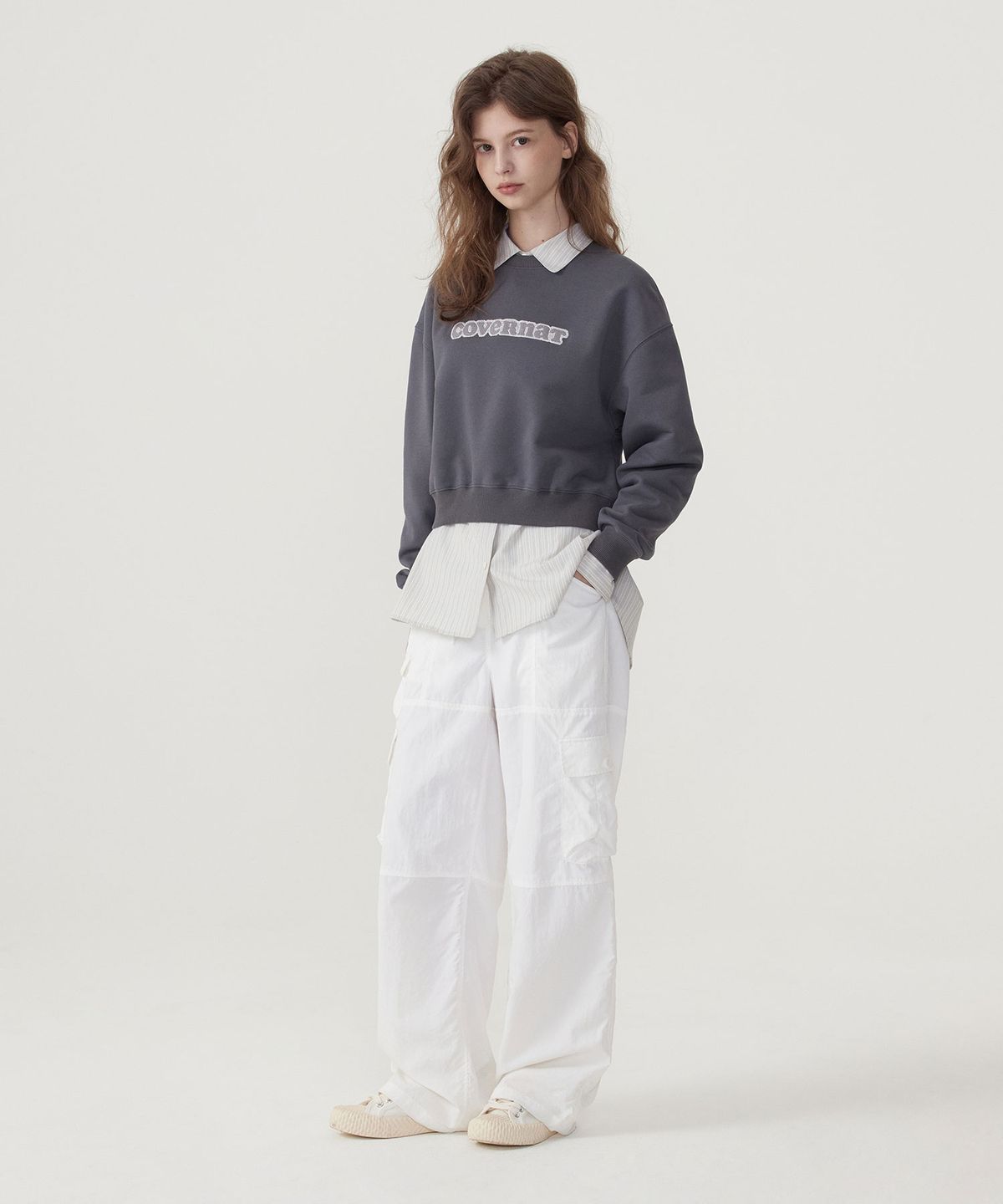 커버낫 우먼(COVERNAT WOMAN) 우먼 멀티 카고 팬츠 White