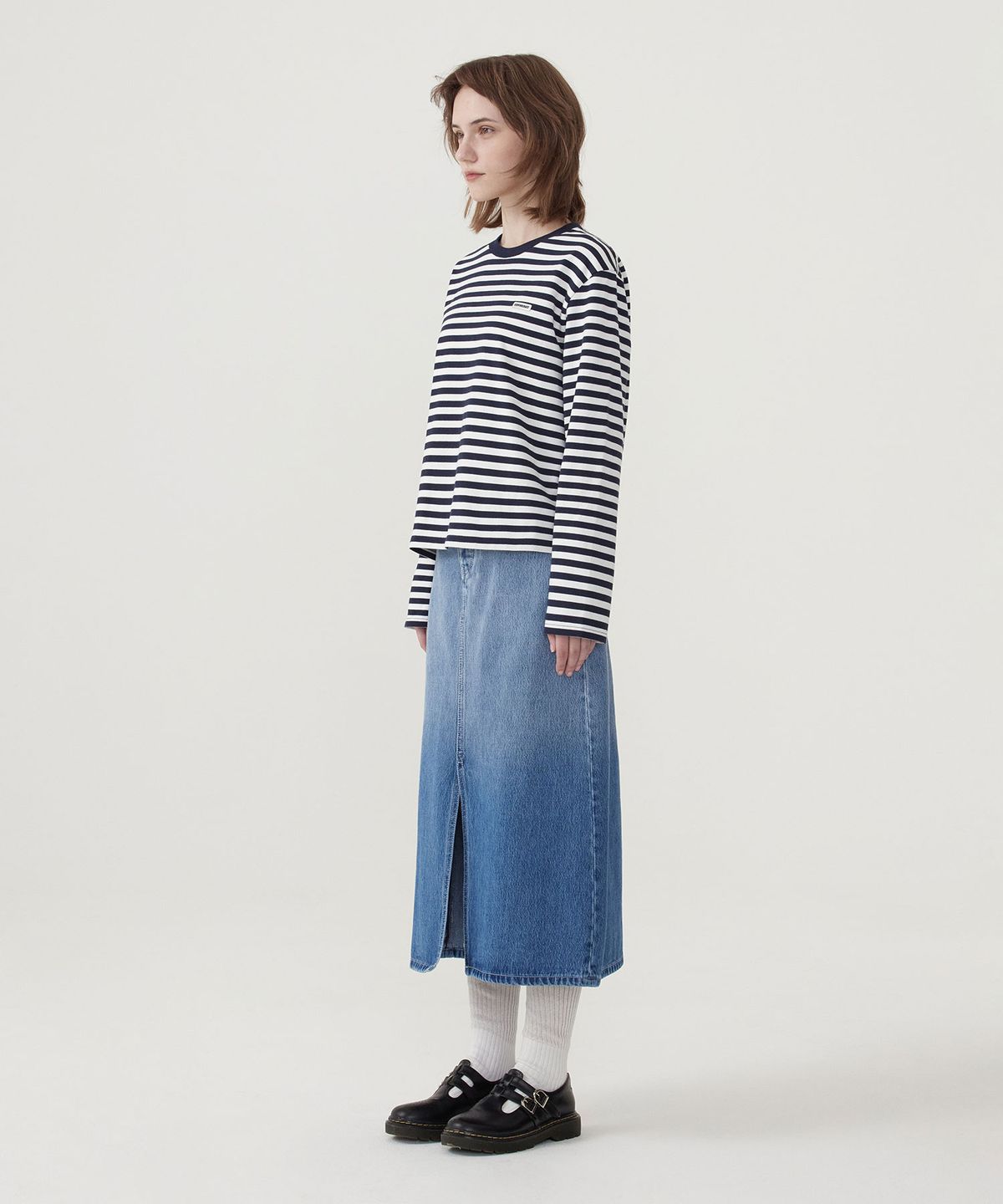 커버낫 우먼(COVERNAT WOMAN) 우먼 데님 롱 스커트 Blue