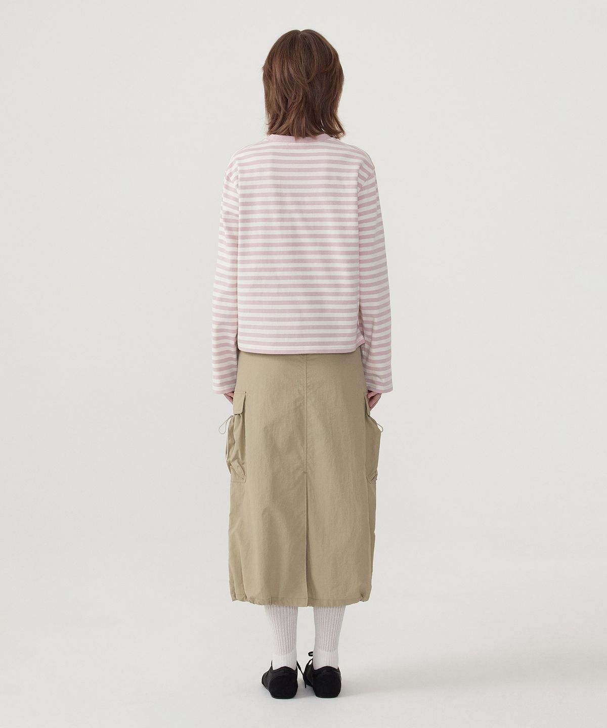 커버낫 우먼(COVERNAT WOMAN) 우먼 스트라이프 롱슬리브 Light Pink
