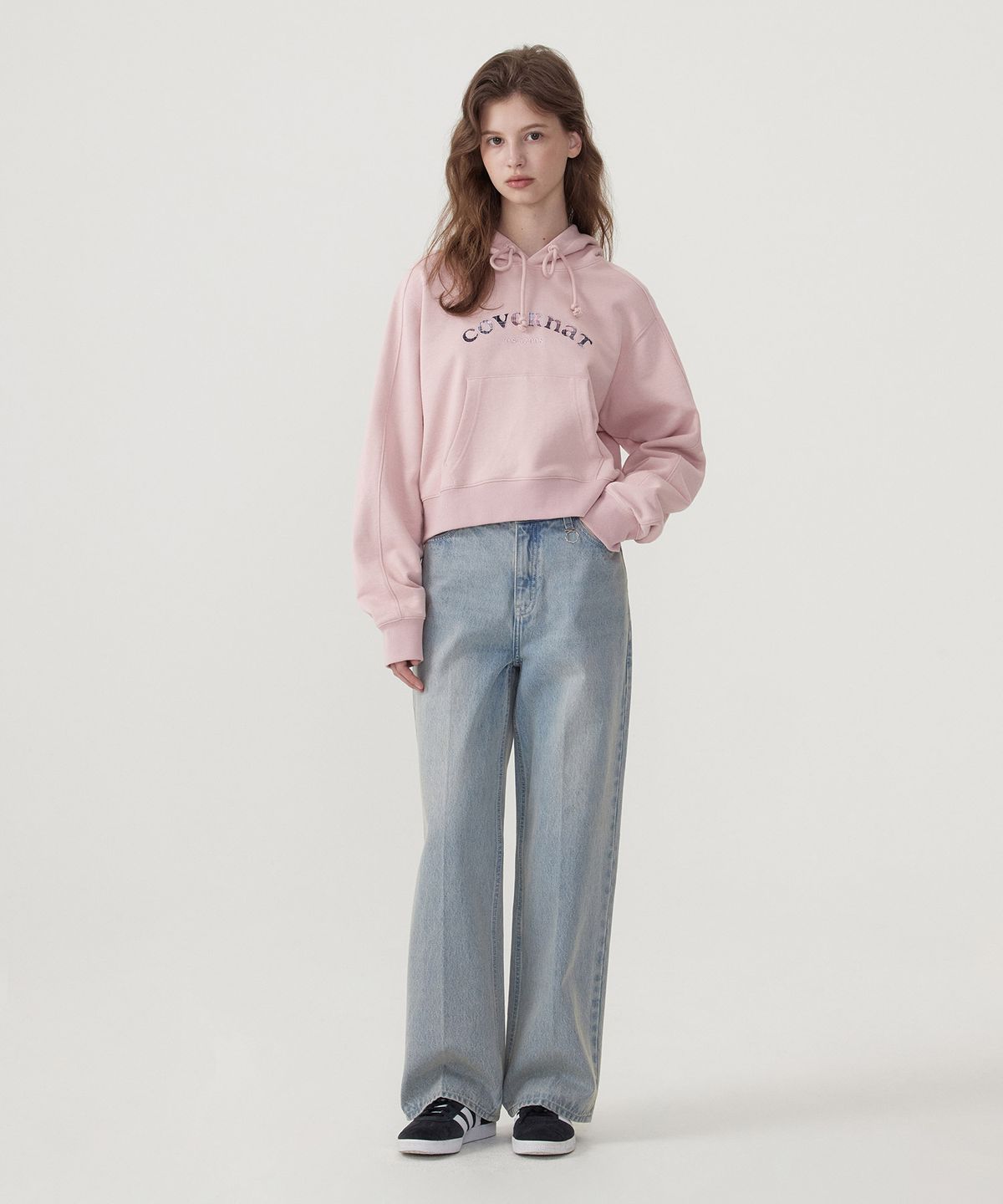 커버낫 우먼(COVERNAT WOMAN) 우먼 아치 쿠퍼로고 후디 Light Pink
