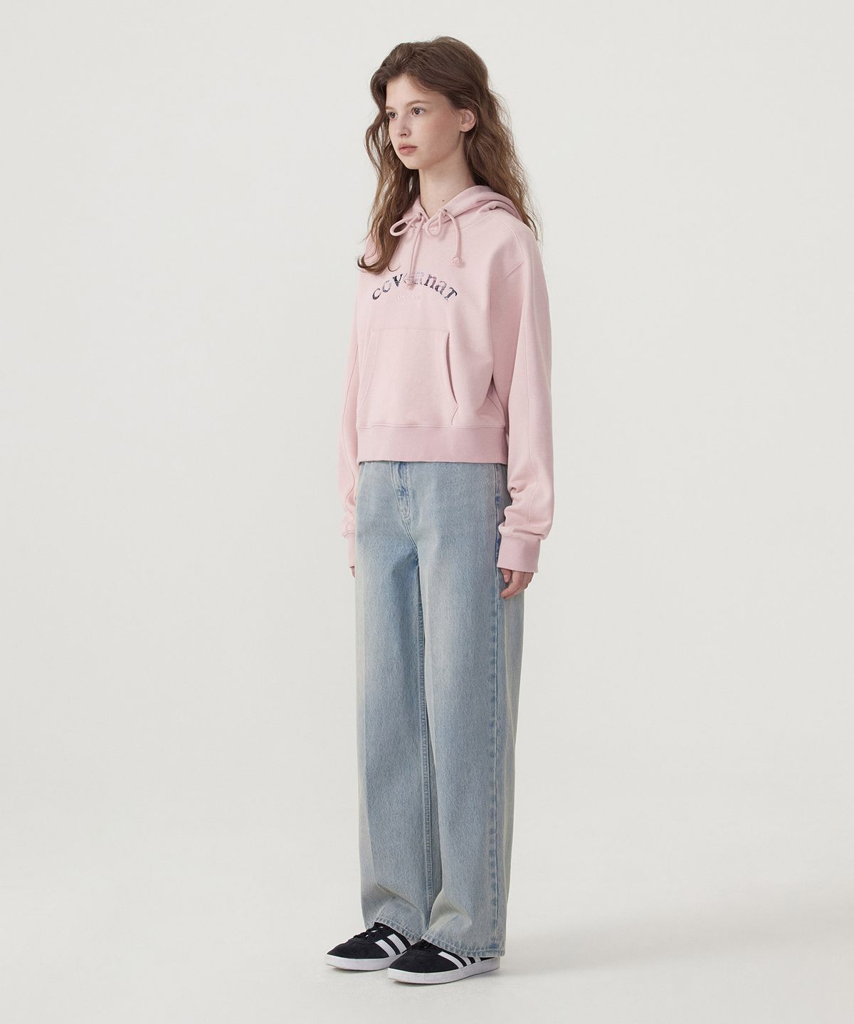 커버낫 우먼(COVERNAT WOMAN) 우먼 아치 쿠퍼로고 후디 Light Pink