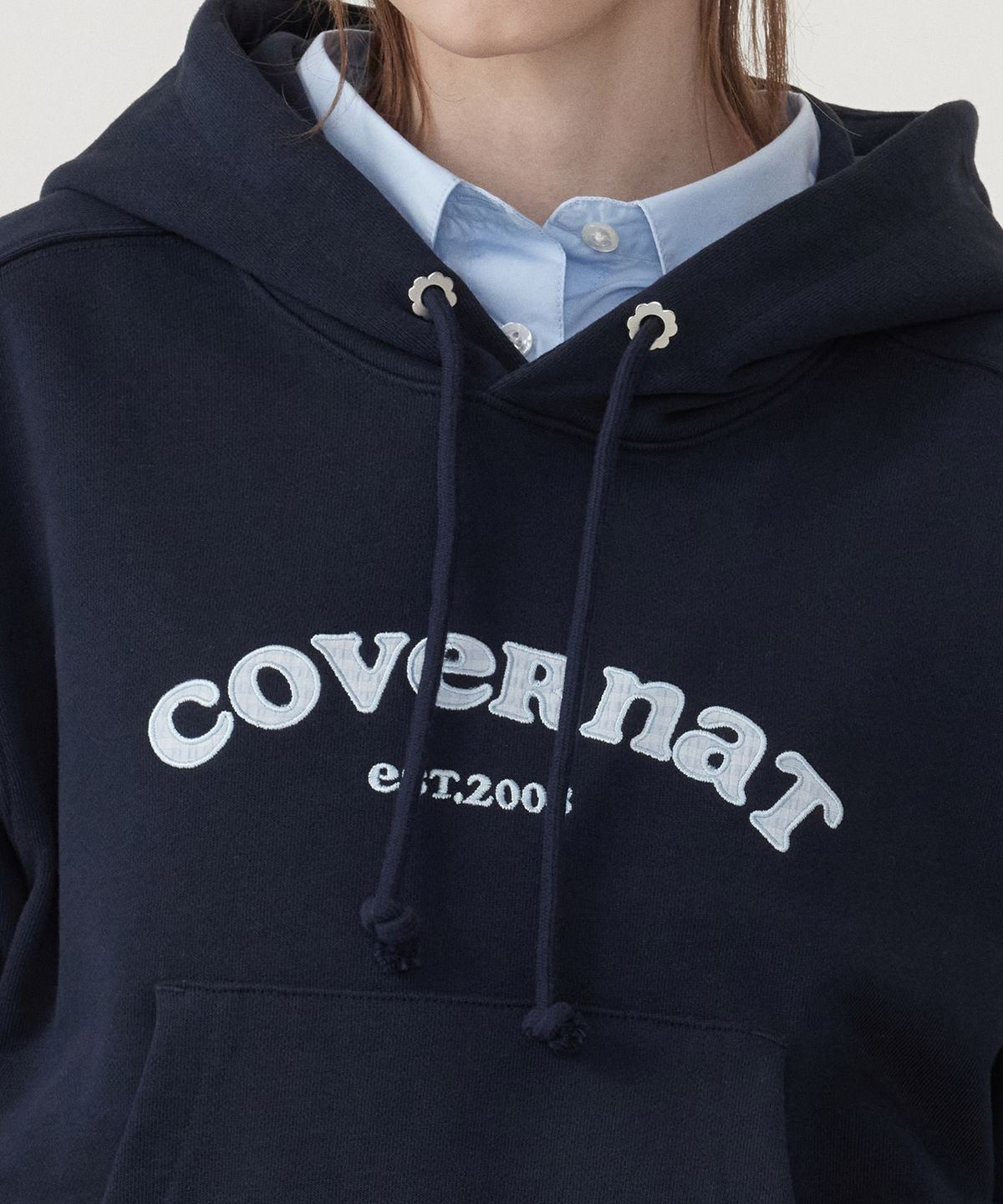 커버낫 우먼(COVERNAT WOMAN) 우먼 아치 쿠퍼로고 후디 Navy