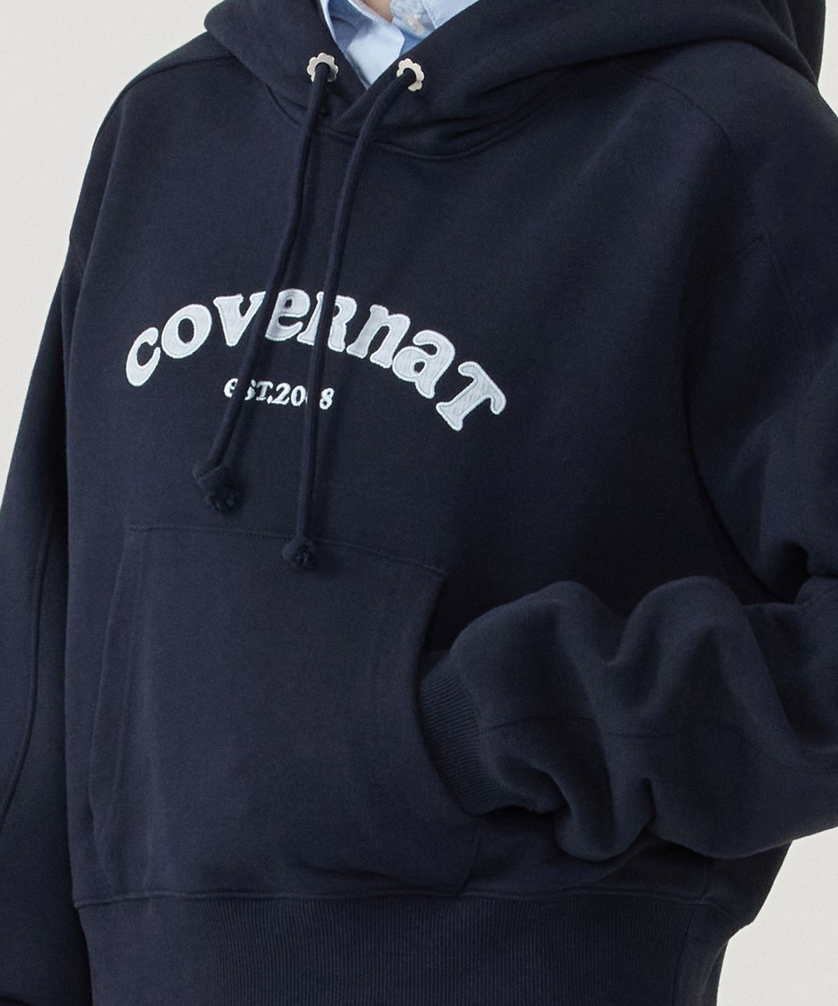 커버낫 우먼(COVERNAT WOMAN) 우먼 아치 쿠퍼로고 후디 Navy