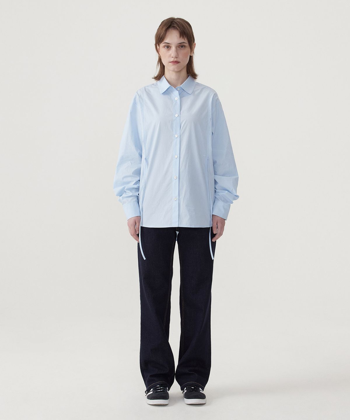 커버낫 우먼(COVERNAT WOMAN) 우먼 오버핏 포플린 셔츠 Light Blue