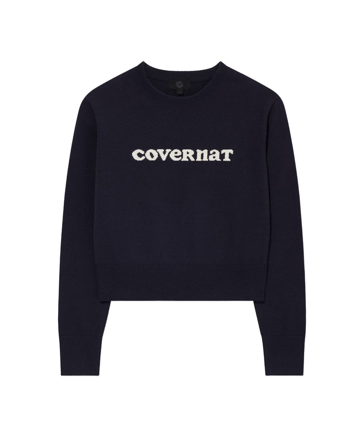 커버낫 우먼(COVERNAT WOMAN) 우먼 쿠퍼로고 라운드넥 니트 Navy