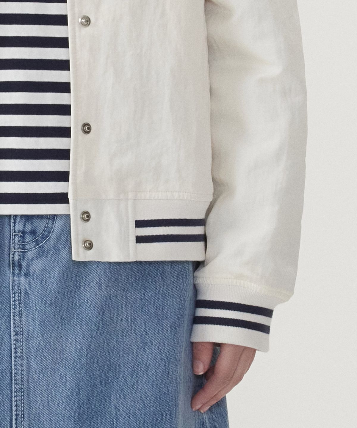 커버낫 우먼(COVERNAT WOMAN) 우먼 바시티 자켓 Ivory