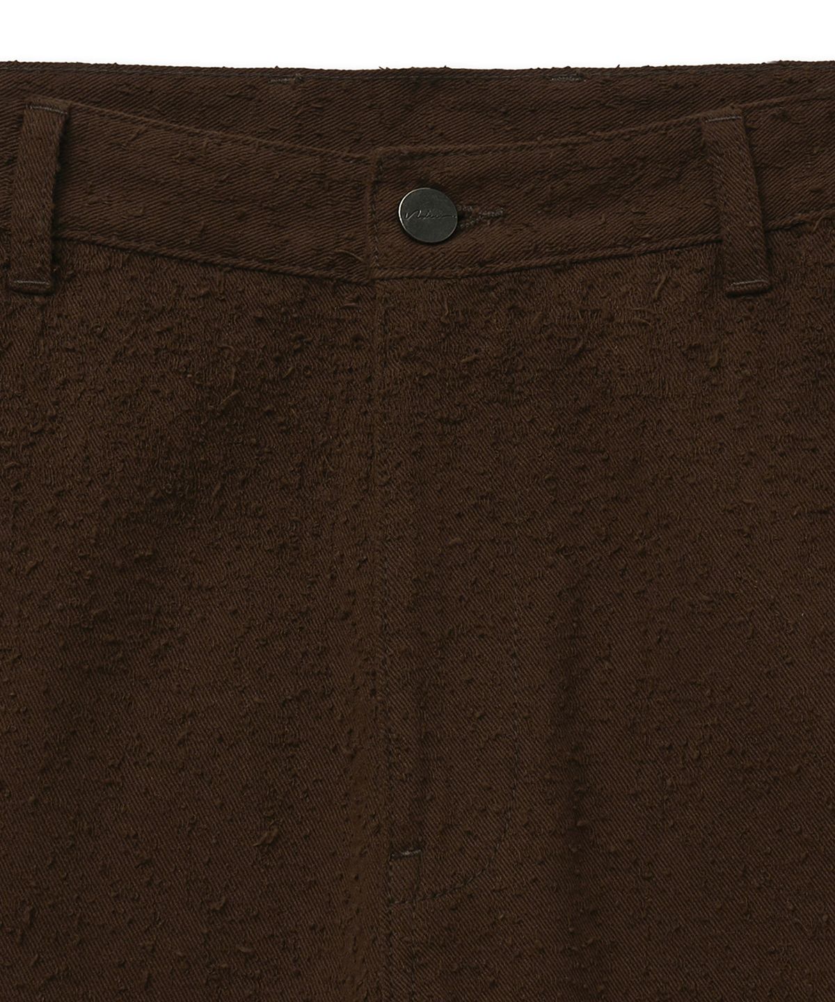 노이어(NOIRER) 펀치드 스트레이트 데님 팬츠 (브라운)
