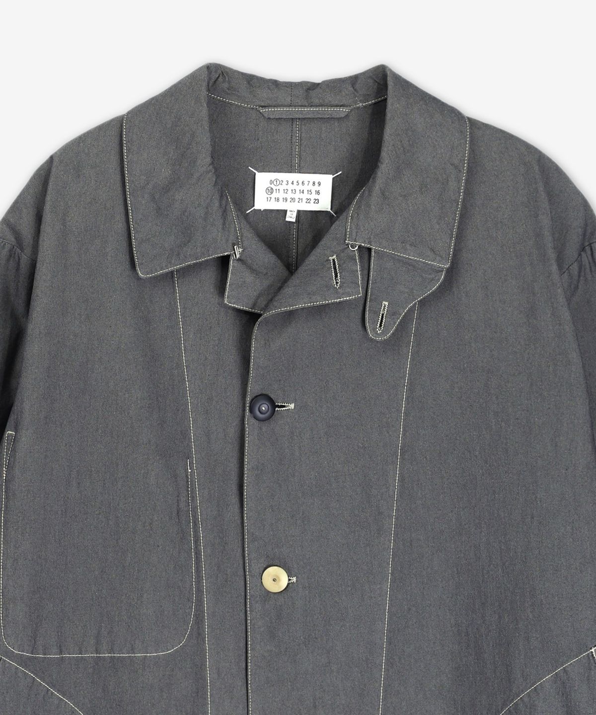메종 마르지엘라(MAISON MARGIELA) 얀 다이드 코튼 캔버스 코트 - 그레이 멜란지 / S50AA0156M35299860M