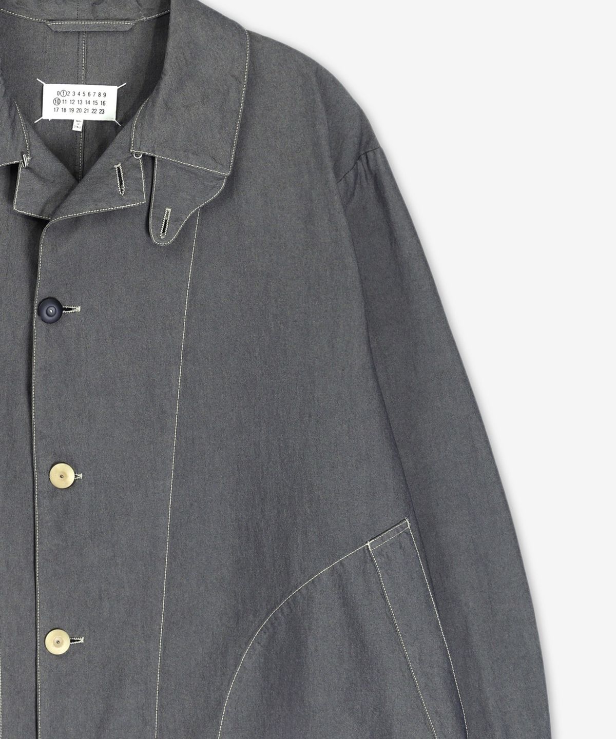메종 마르지엘라(MAISON MARGIELA) 얀 다이드 코튼 캔버스 코트 - 그레이 멜란지 / S50AA0156M35299860M